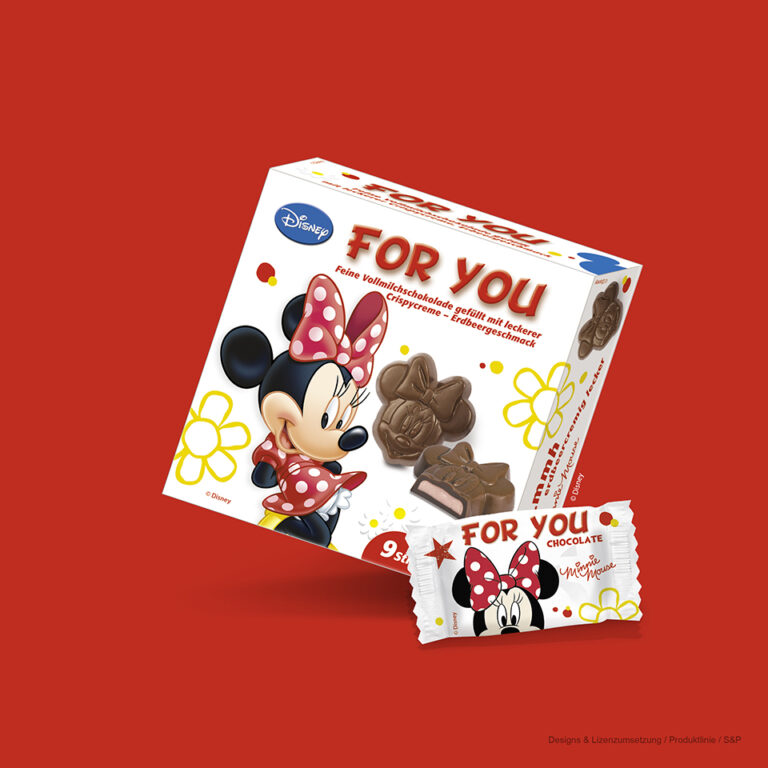 For You, Disney Minnie Pralinen mit Erdbeerfüllung
