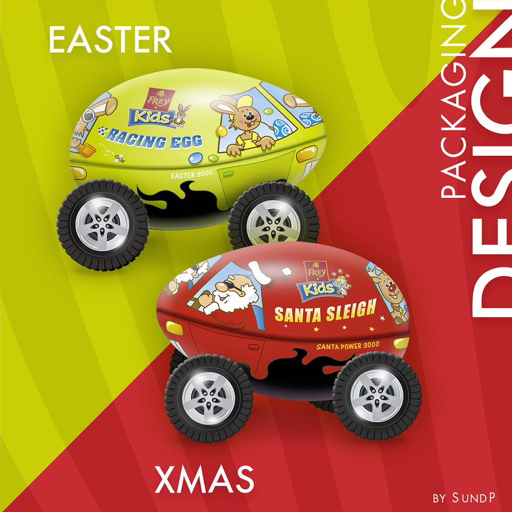 Saisonale Designs von Chocolate Frey - Ostern und X-Mas