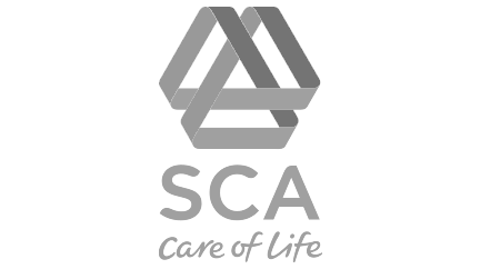 SCA Logo – Unternehmen spezialisiert auf nachhaltige Forstwirtschaft und Hygieneprodukte.