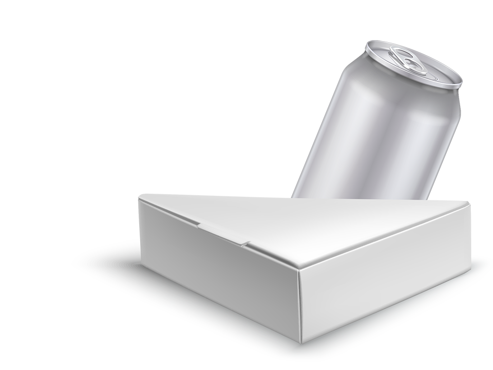 Fotorealistisches Packshot-Mockup mit Getränkedose und Faltschachtel für Verpackungspräsentationen